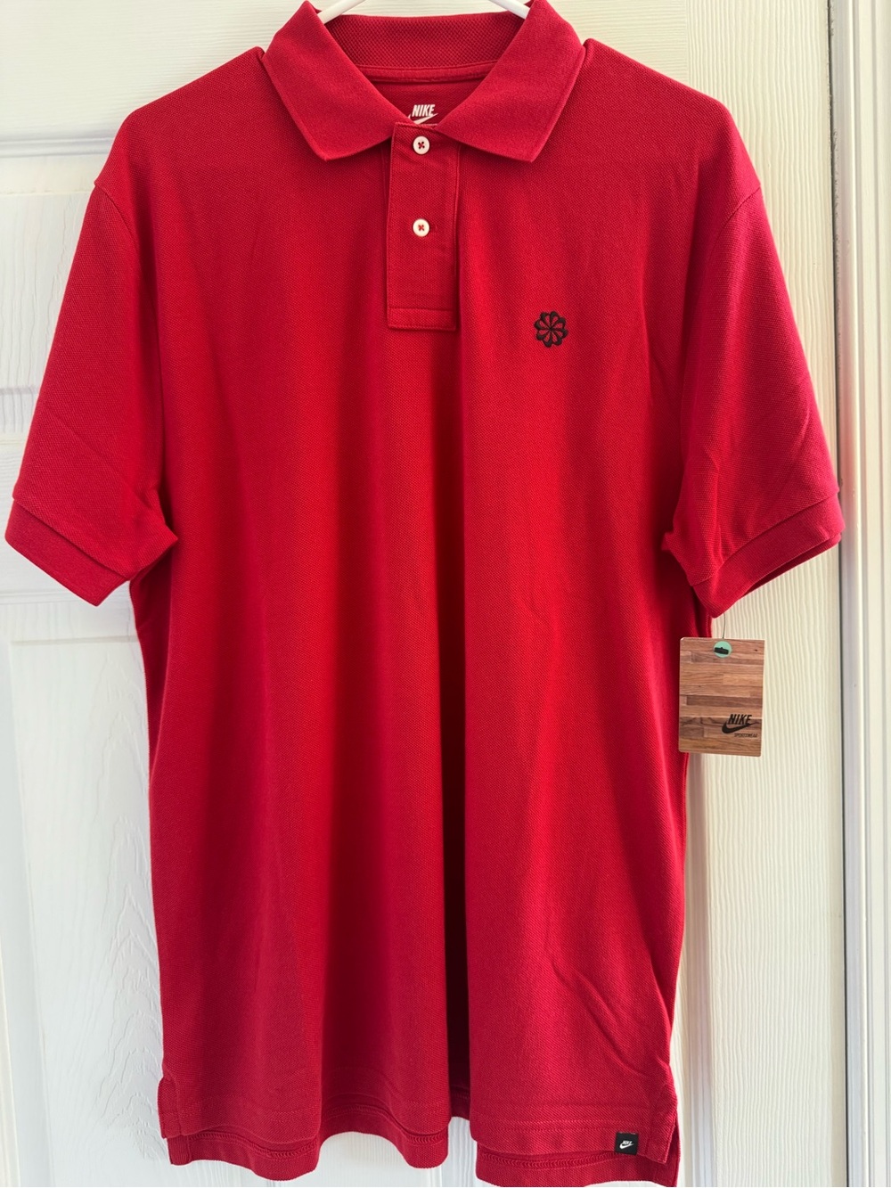 Nike Men's Red Polo with Subtle Embroidered Logo